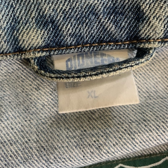 Vintage Pioneer Denim Aviator Bomber Jacket XL - Picture 5 of 9